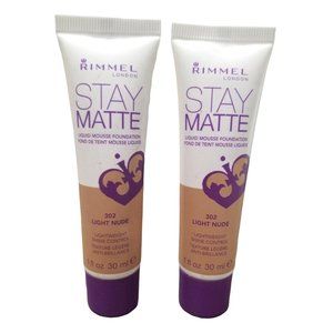 Rimmel Stay Matte Liquid Foundation 302 Light Nude, 2 Pack